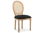 Set of 2 Maisonpuretop XVI medallion chairs with caning, rattan, and black fabric, 26697LNEO