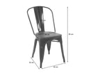 4x Artvivrestore-A73 chair with wooden seat, stackable metal chair, industrial design - black 33615BTIH
