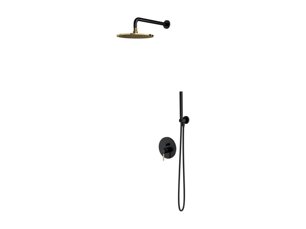 Black/Gold Recessed Y-Shaped Shower Column 62846BUJA