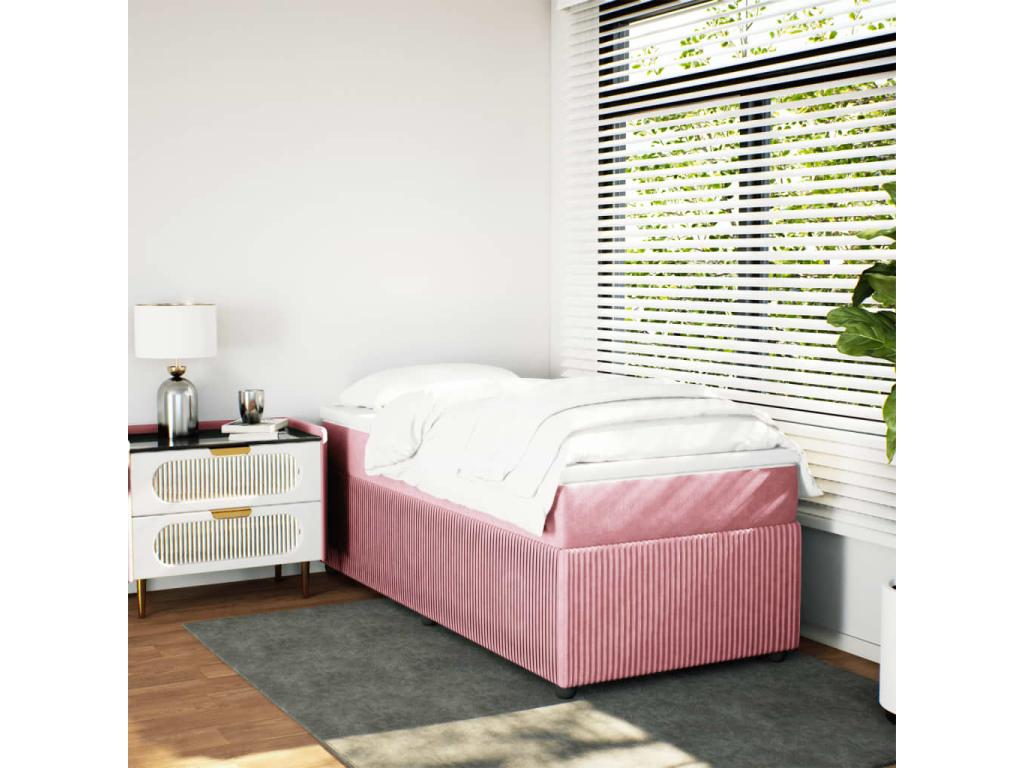 Maisonpuretop bed base and mattress, Pink 80x200 cm Velvet 34413YDUP