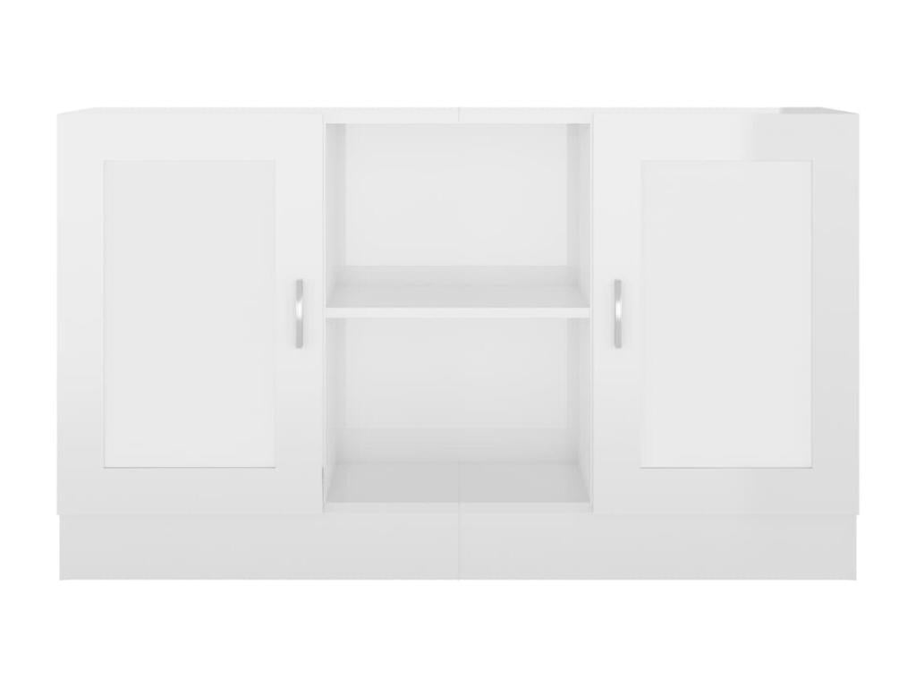 High-gloss white sideboard, 120x30.5x70 cm, engineered wood, 56642VCMD