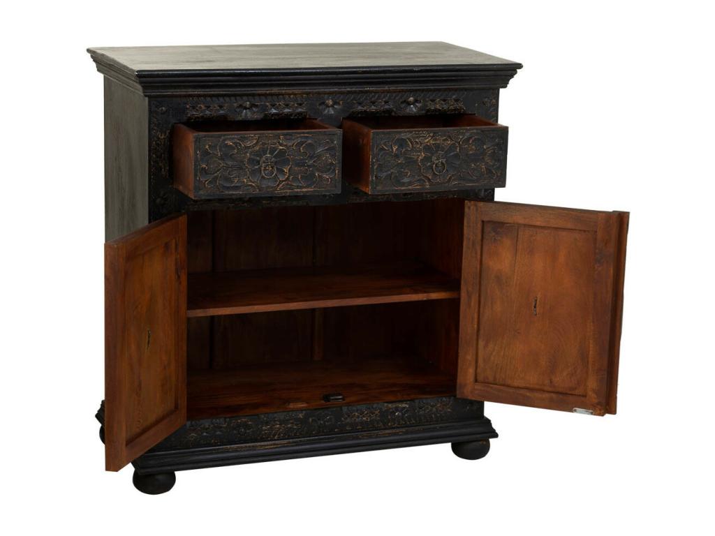 Black wooden sideboard 90x40x90 49211IMYK