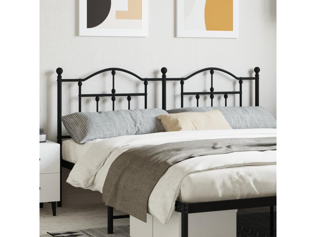 Black metal headboard 160 cm 16423VNAK