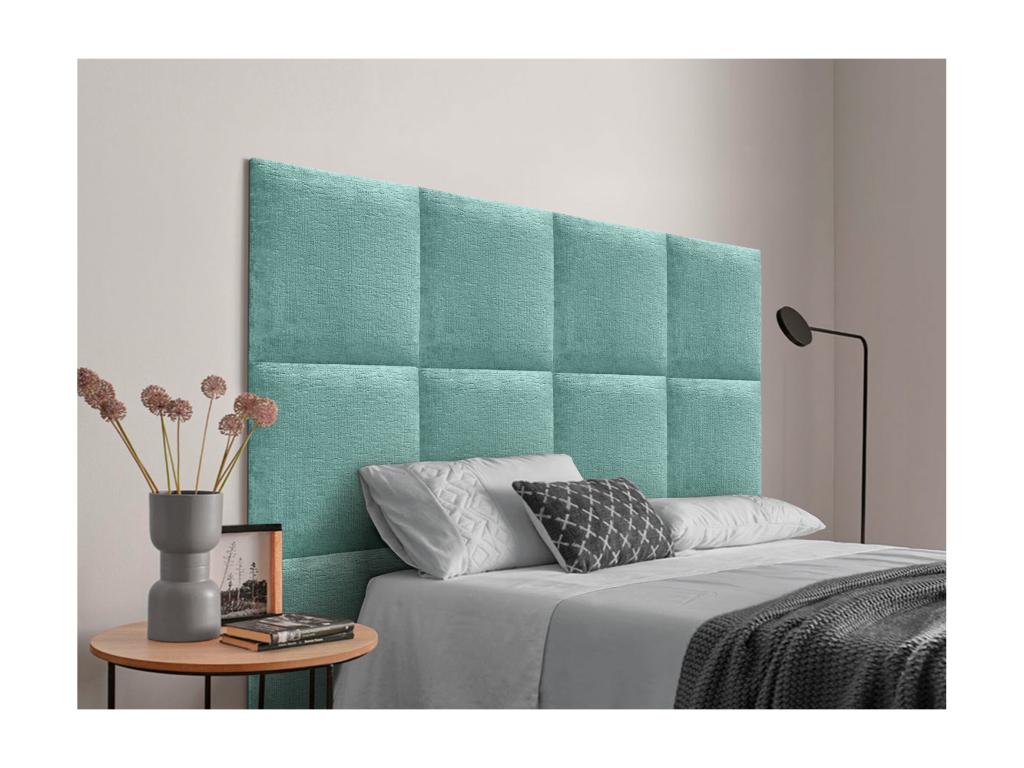 Maisonpuretop Upholstered Headboard in Eco-Friendly Wool, Composed of Interchangeable Self-Adhesive Panels, Luxury Upholstered Bedroom, Green, Maisonpuretop, 160 cm, 72799QZGK