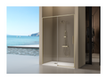 Fixed gold shower screen with sliding door, Calmetop brushed gold, 119-121.6 cm, 79650ABQA
