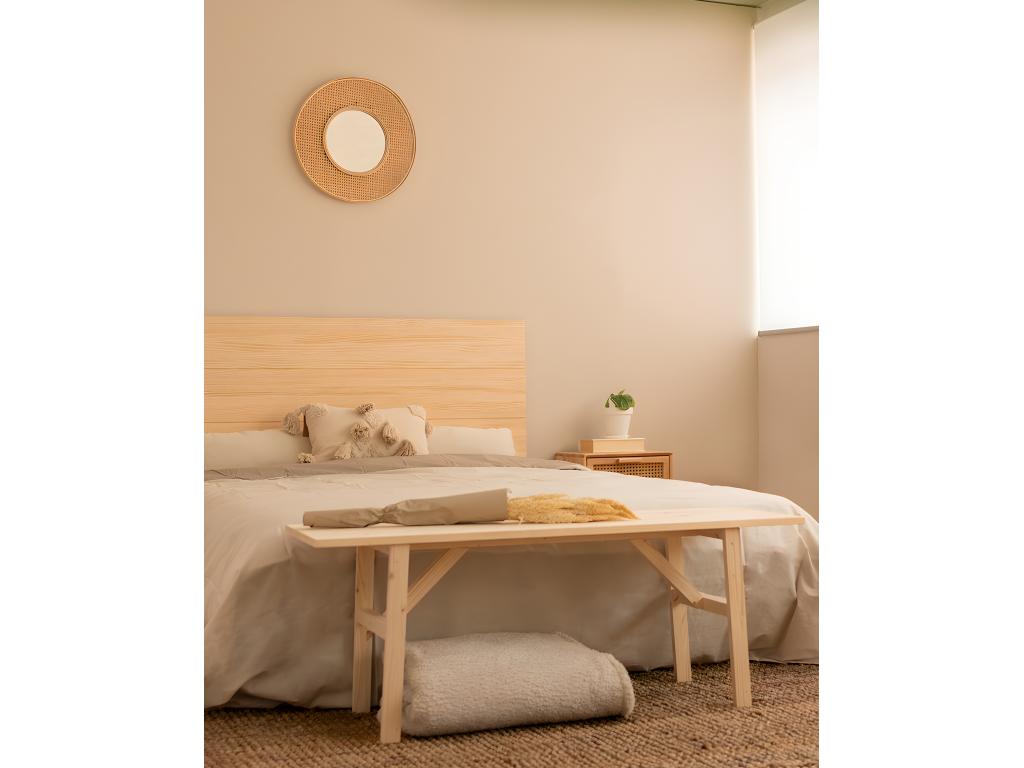 Natural pine wood headboard 150x80cm - Maisonpuretop 70831BCLX