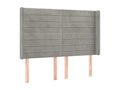 Light Grey LED Headboard 147x16x118/128 cm Velvet 55653ODYJ
