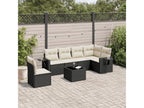 7-piece garden furniture set with cushions, black resin wicker 95979VMNB