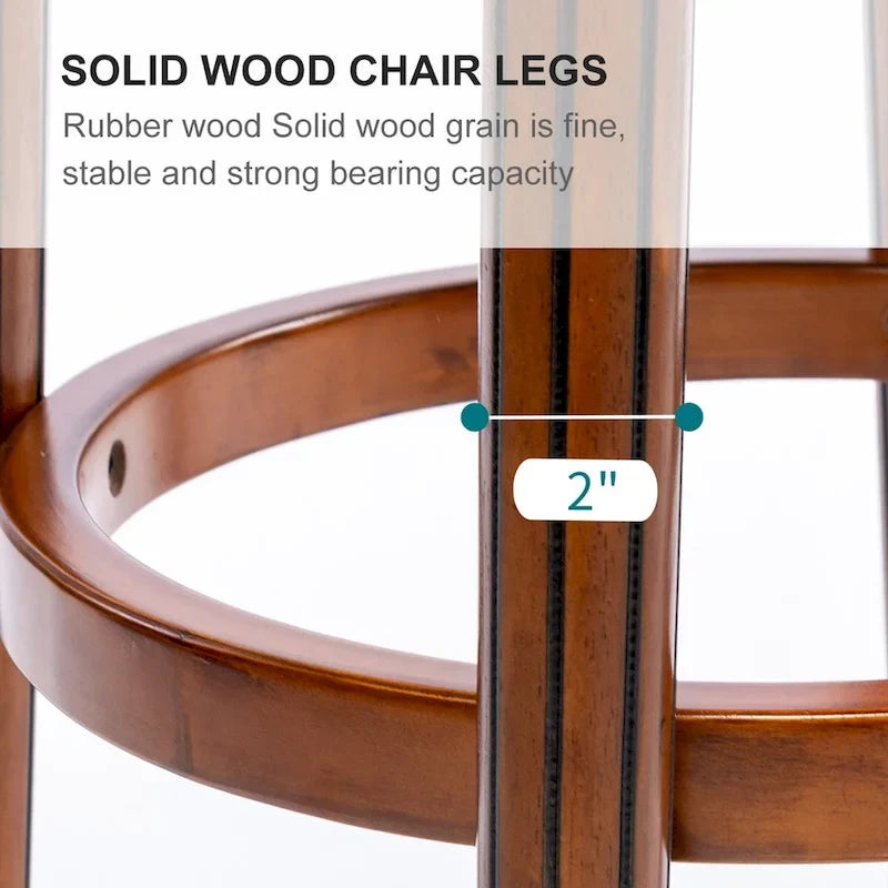 Leather Wooden Bar Stools