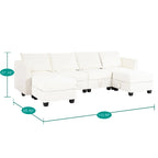 Modern DIY Collection - Convertible Modular Sectional Sofa - Linen Sofa Couch for Living Room Apartment Office