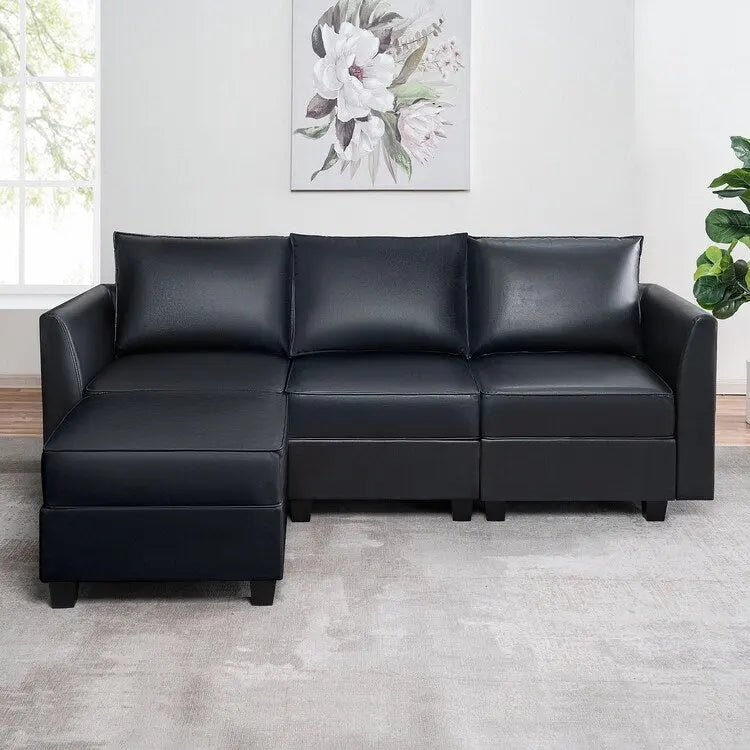 Modern DIY Collection - Convertible Modular Sectional Sofa - Linen Sofa Couch for Living Room Apartment Office