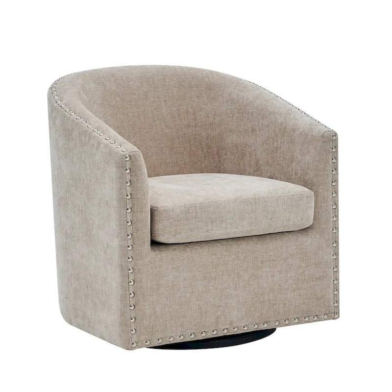 Porthos Home Wesa Swivel Fabric Upholstered Barrel Accent Chair