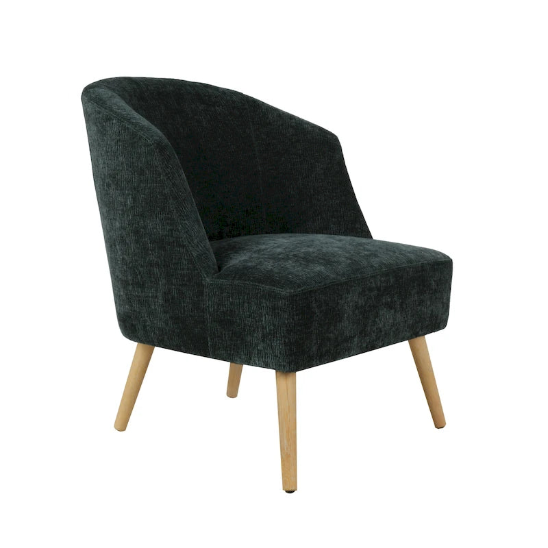 Porthos Home Quilla Corduroy Accent Barrel Chair with Rubberwood Legs