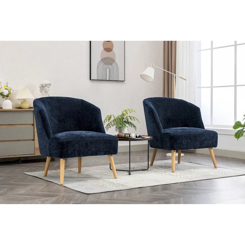 Porthos Home Quilla Corduroy Accent Barrel Chair with Rubberwood Legs