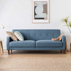 ADAIR Modern Tufted Linen Sofa with Armrest Pockets by Crown Comfort