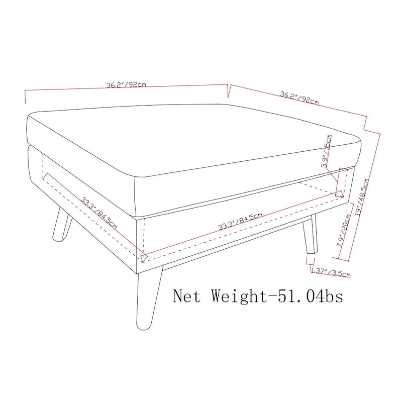 WYNDENHALL Ethan Mid Century Modern Table Ottoman