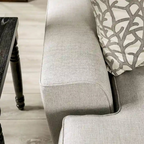 Bule Transitional Light Grey Fabric Upholstered Nailhead Trim Sofa with Pillows by Furniture of America