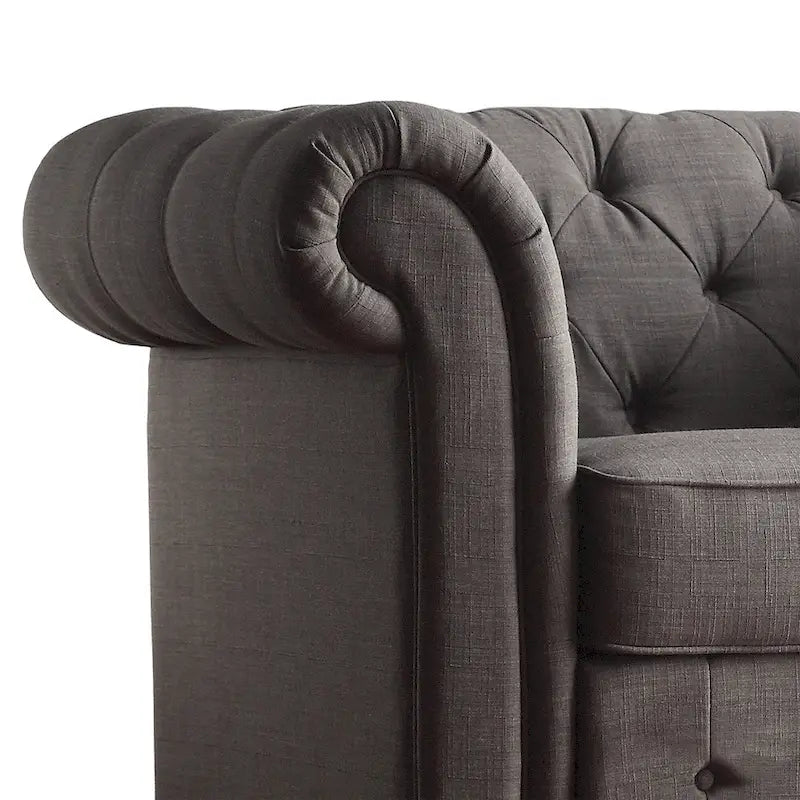 Knightsbridge Tufted Scroll Arm Chesterfield Loveseat by iNSPIRE Q Artisan