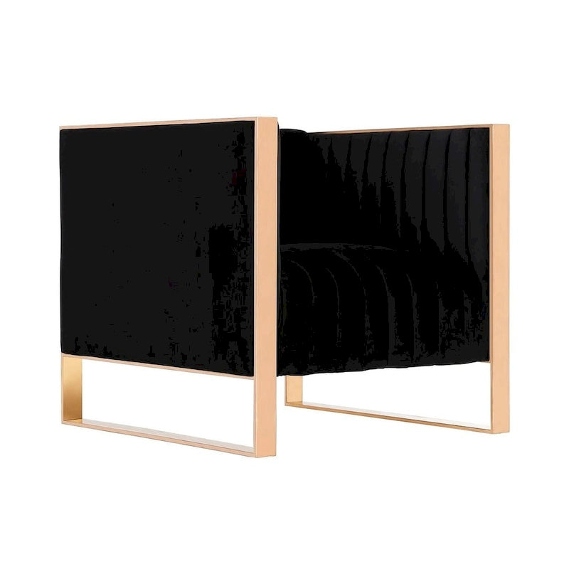 Manhattan Comfort Trillium Gold Frame Velvet Accent Chair (Set of 2)