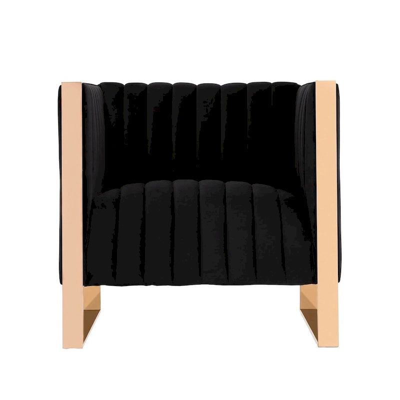 Manhattan Comfort Trillium Gold Frame Velvet Accent Chair (Set of 2)