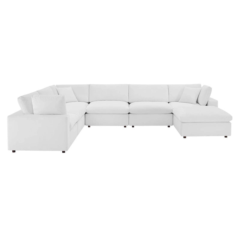 Commix Down Filled Overstuffed Velvet 7-Piece Sectional Sofa