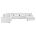 Commix Down Filled Overstuffed Velvet 7-Piece Sectional Sofa