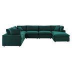 Commix Down Filled Overstuffed Velvet 7-Piece Sectional Sofa