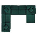 Commix Down Filled Overstuffed Velvet 7-Piece Sectional Sofa