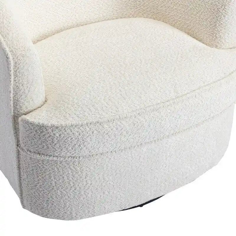SEYNAR Modern Upholstered Round Swivel Barrel Armchair for Living Room