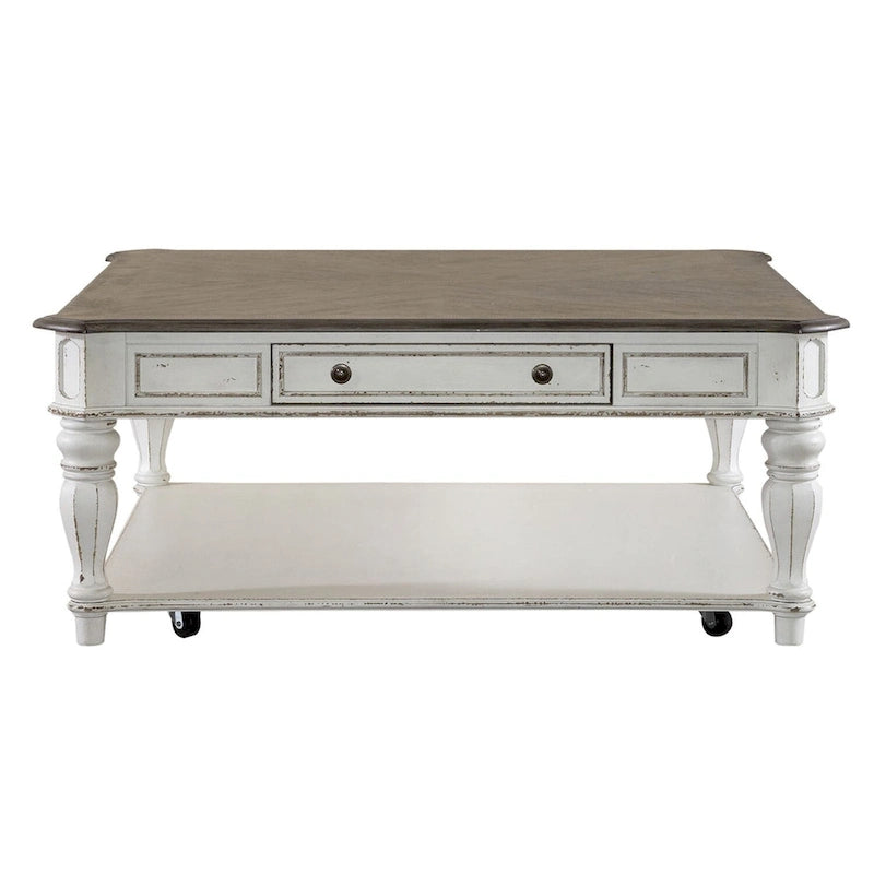 Magnolia Manor Antique White Weathered Bark 3-piece Cocktail Table Set