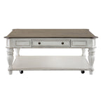 Magnolia Manor Antique White Weathered Bark 3-piece Cocktail Table Set
