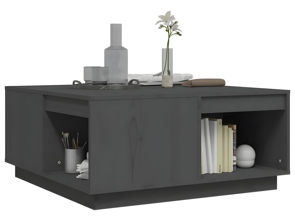 Grey Coffee Table 80x81x36.5 cm Solid Pine Wood 49411UIMQ