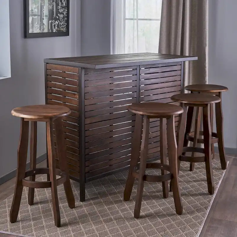 Samala 5-Piece Acacia Wood Bar Set by Christopher Knight Home