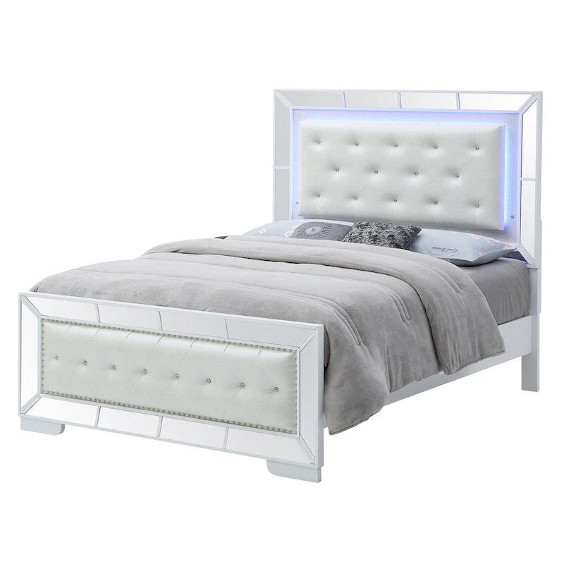 Hollywood Hills White Panel Bed