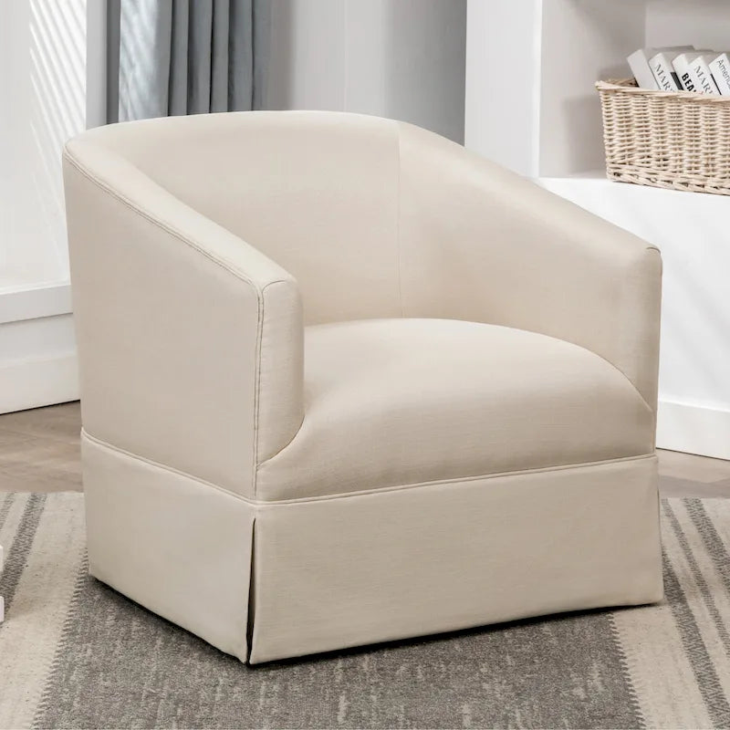 Elayne Skirted Fabric Swivel Accent Chair by Greyson Living