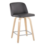 Carson Carrington Vallberga 24 Counter Stool with Natural Wood Base (Set of 2)