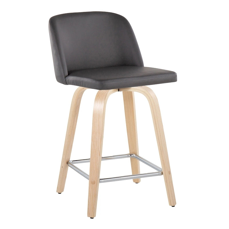 Carson Carrington Vallberga 24 Counter Stool with Natural Wood Base (Set of 2)