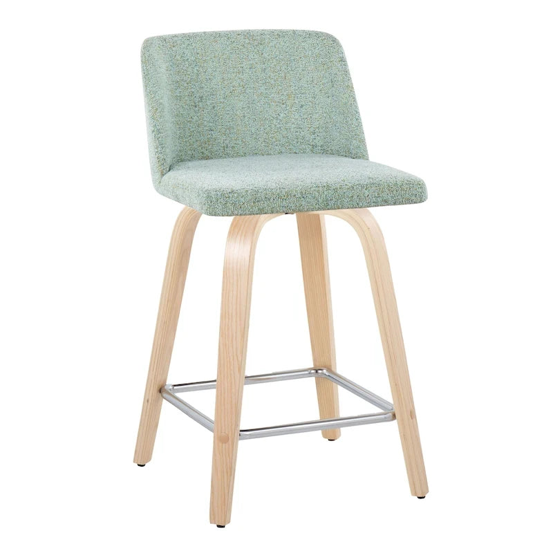 Carson Carrington Vallberga 24 Counter Stool with Natural Wood Base (Set of 2)