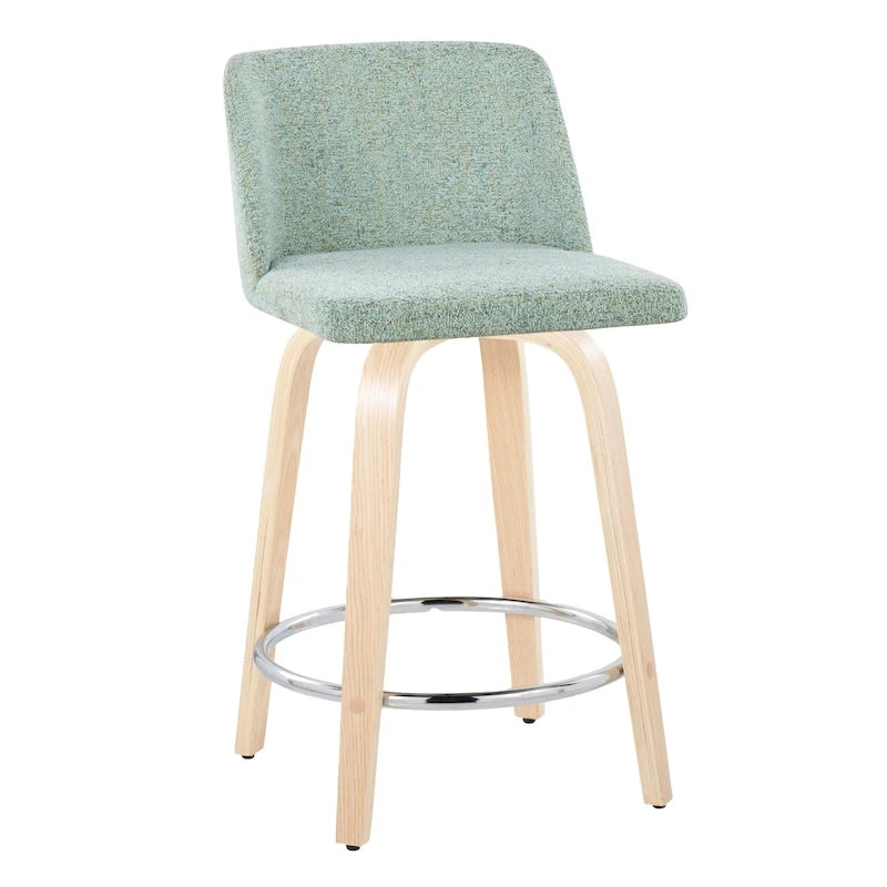 Carson Carrington Vallberga 24 Counter Stool with Natural Wood Base (Set of 2)