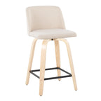 Carson Carrington Vallberga 24 Counter Stool with Natural Wood Base (Set of 2)