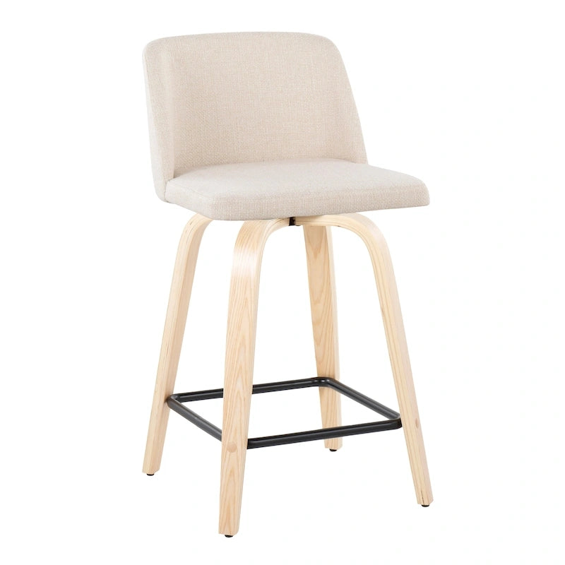 Carson Carrington Vallberga 24 Counter Stool with Natural Wood Base (Set of 2)