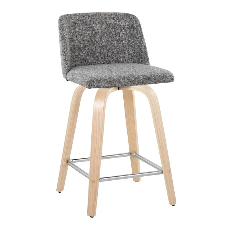 Carson Carrington Vallberga 24 Counter Stool with Natural Wood Base (Set of 2)