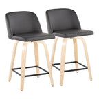 Carson Carrington Vallberga 24 Counter Stool with Natural Wood Base (Set of 2)