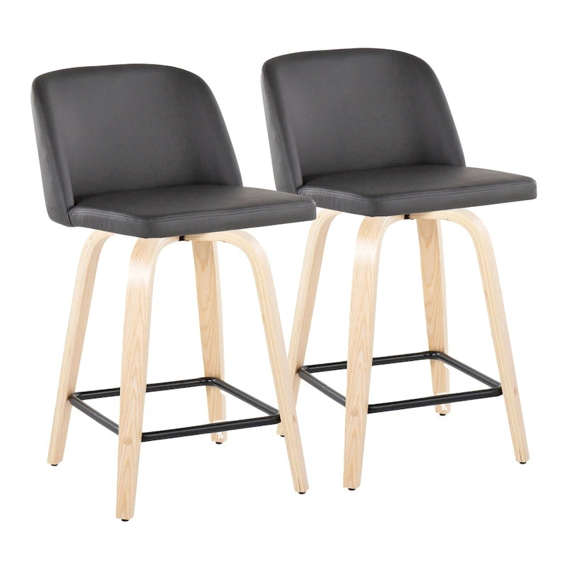 Carson Carrington Vallberga 24 Counter Stool with Natural Wood Base (Set of 2)