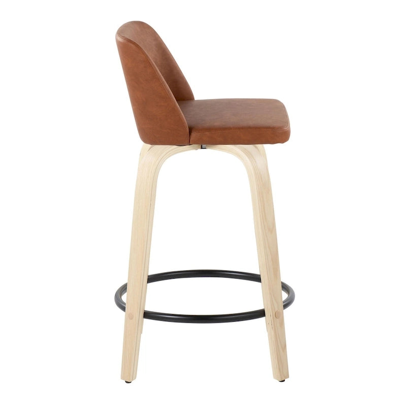 Carson Carrington Vallberga 24 Counter Stool with Natural Wood Base (Set of 2)