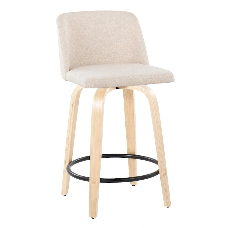 Carson Carrington Vallberga 24 Counter Stool with Natural Wood Base (Set of 2)