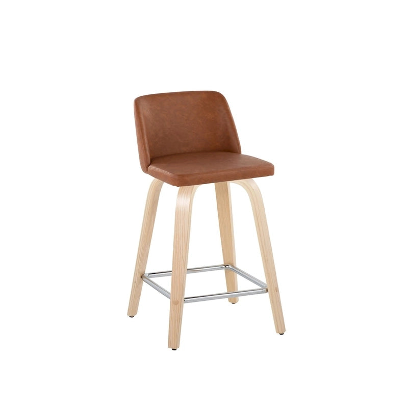 Carson Carrington Vallberga 24 Counter Stool with Natural Wood Base (Set of 2)