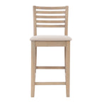 Linon Piedmont Faux Leather/Fabric 24-Inch Ladder Back Counter Stool