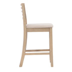 Linon Piedmont Faux Leather/Fabric 24-Inch Ladder Back Counter Stool