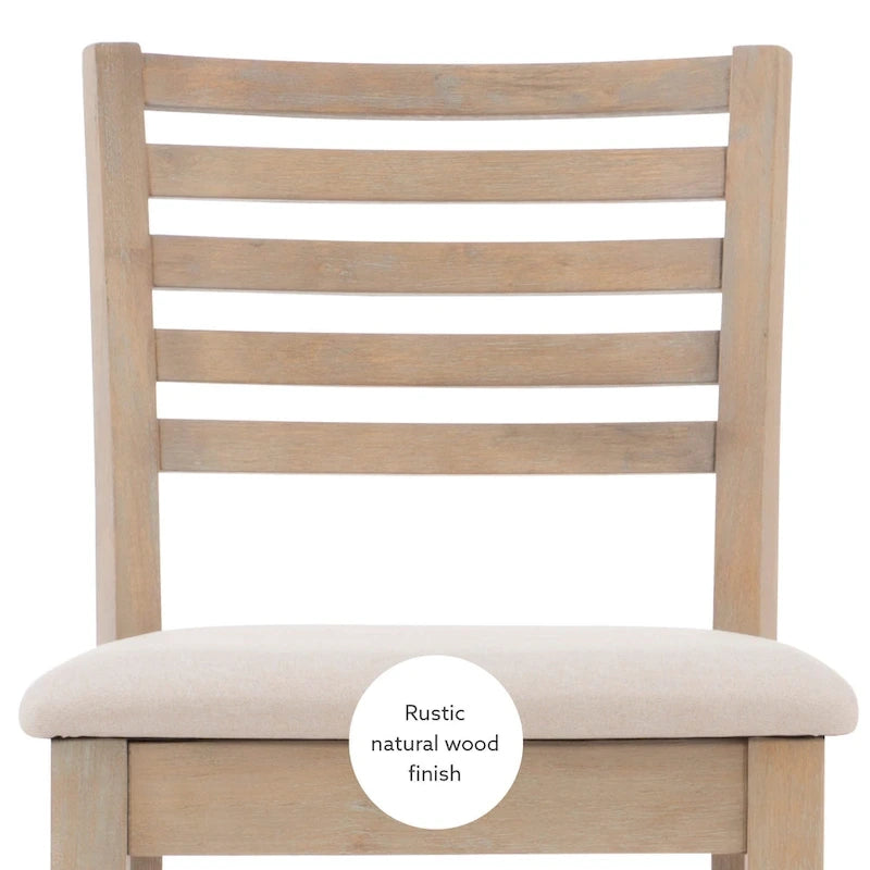 Linon Piedmont Faux Leather/Fabric 24-Inch Ladder Back Counter Stool